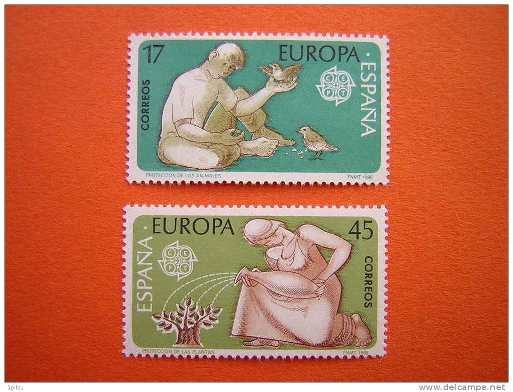 ESPAGNE. EUROPA 1986 NEUF**. THEME : Protection De La Nature Et De L'environnement. - 1986