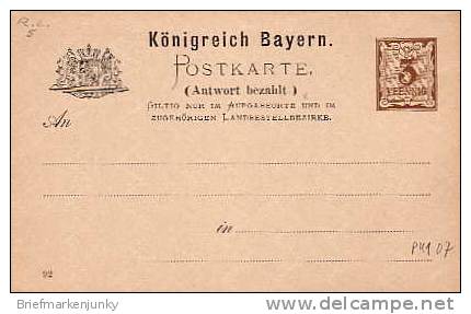 2023) Bayern Ganzsache P 41/07 Ungebraucht - Other & Unclassified