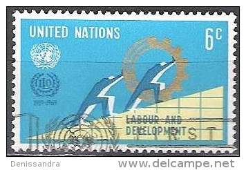 Nations Unies (New York) 1969 Yvert 193 O Cote (2015) 0.15 Euro 50 Ans OIT - Oblitérés