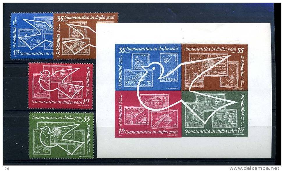 Roumanie  -  Avion  :  Yv  162-65 + Bloc 54  ** - Unused Stamps