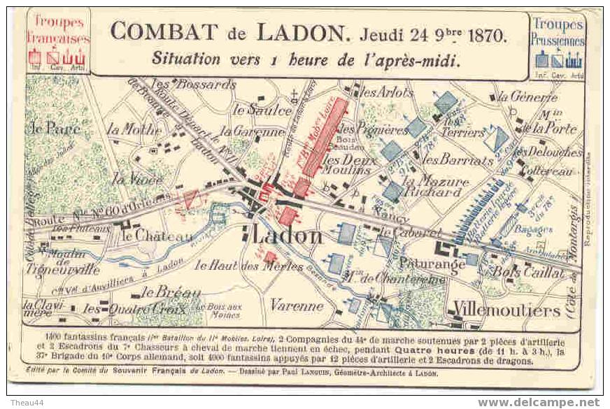 ¤¤¤  Combat De LADON (45) -  Jeudi 24 Otc 1870 - Situation Vers 1 Heure De L´après-midi  ¤¤¤ - Andere & Zonder Classificatie