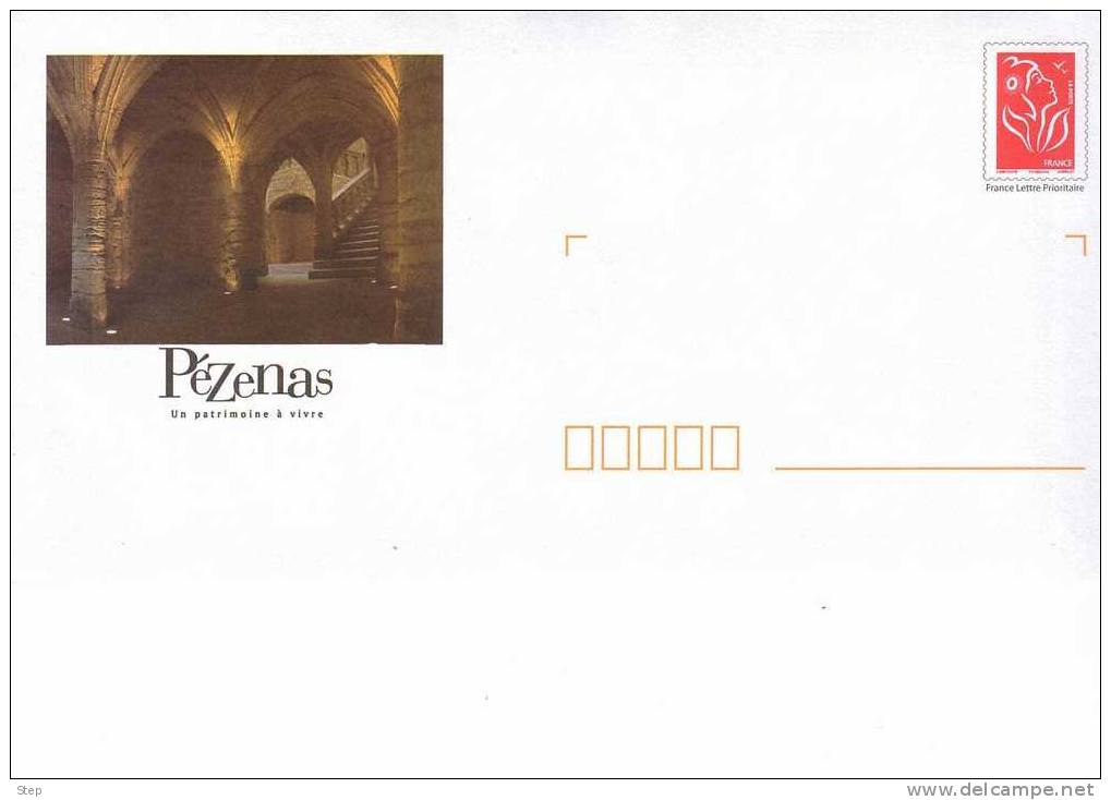 PAP PEZENAS (HERAULT) : HOTEL "LACOSTE"  Timbre "LAMOUCHE" - Prêts-à-poster:Overprinting/Lamouche