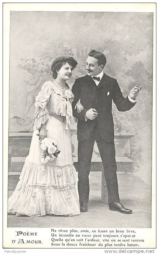 SERIE DE 6 CPA 1900-1910 - POEME D'AMOUR - Hochzeiten