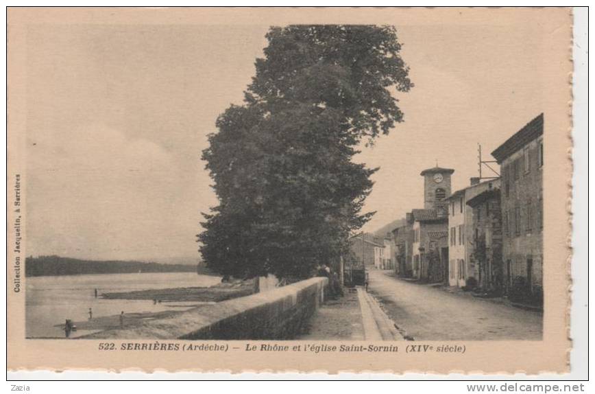 07.165/SERRIERES - Le Rhône Et L'église St Sornin - Serrières