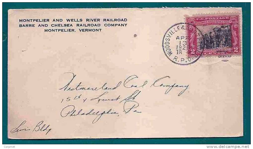 USA - VF 1929 COVER WOODSVILLE & MONTPELIER Cancel On Scott #651 - George Rogers Clark Stamp To PHILADELPHIA - Lettres & Documents