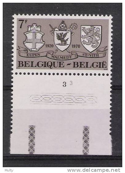 Belgie OCB 1566 (**) Met Plaatnummer 3. - 1961-1970