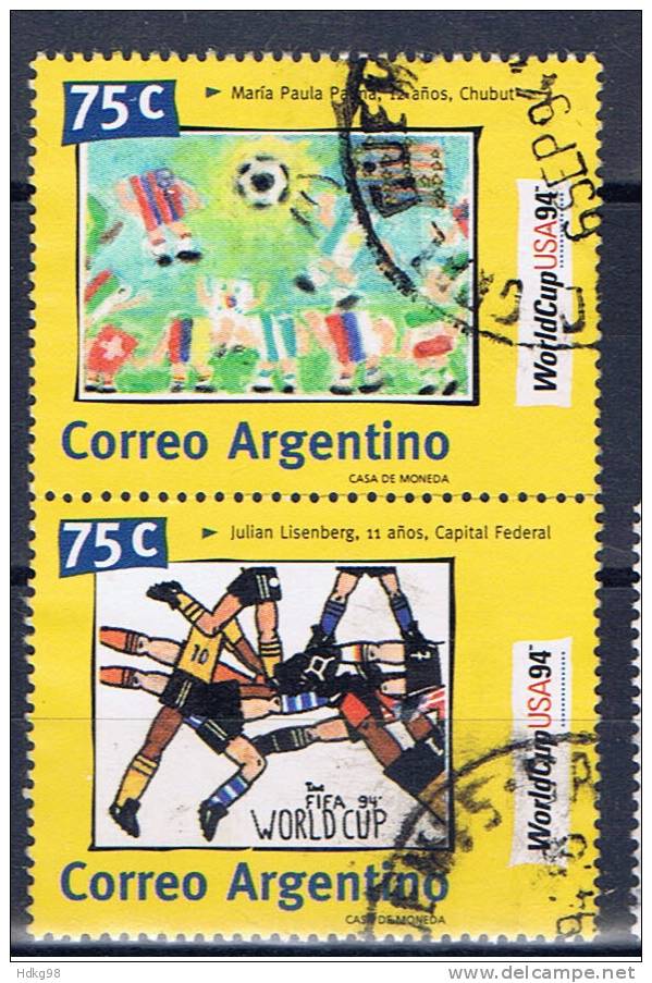 RA+ Argentinien 1994 Mi 2211-12 Fußball-WM, USA - Used Stamps