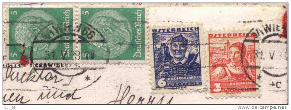 Austria Germany - KINDERFERIENHELM KRONSTEIN N.O. - CHILD HOLIDAY HOME 1938s Pc Stamp WIEN To BULGARIA / 2674 - Lettres & Documents