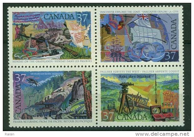 Canada   Yvert 1041/44 Découverte Du Canada  Bloc De 4  **  MNH - Unused Stamps