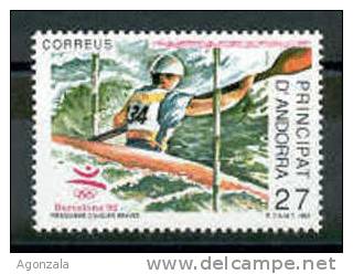 TIMBRE NOUVEAU L'ANDORRE - 1992 JEUX OLYNPIQUES BARCELONE 92 CANOË PIRAGÜISMO D'EAUX COURAGEUSES - Estate 1992: Barcellona