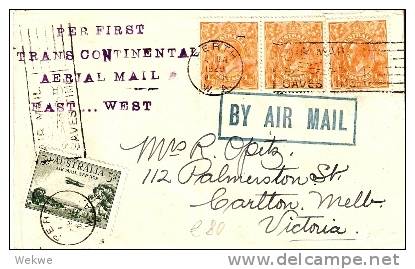 AUS207 / Erster Transcontinental WA-VIC  Aerial Mail, , Luftpost-Werbung, 1929 - Lettres & Documents