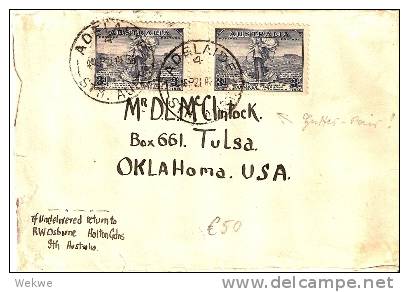 AUS211 / Frau Auf Muschel(Symbol)Paar Mit  Zwischensteg 1936, Oklahoma  USA - Covers & Documents