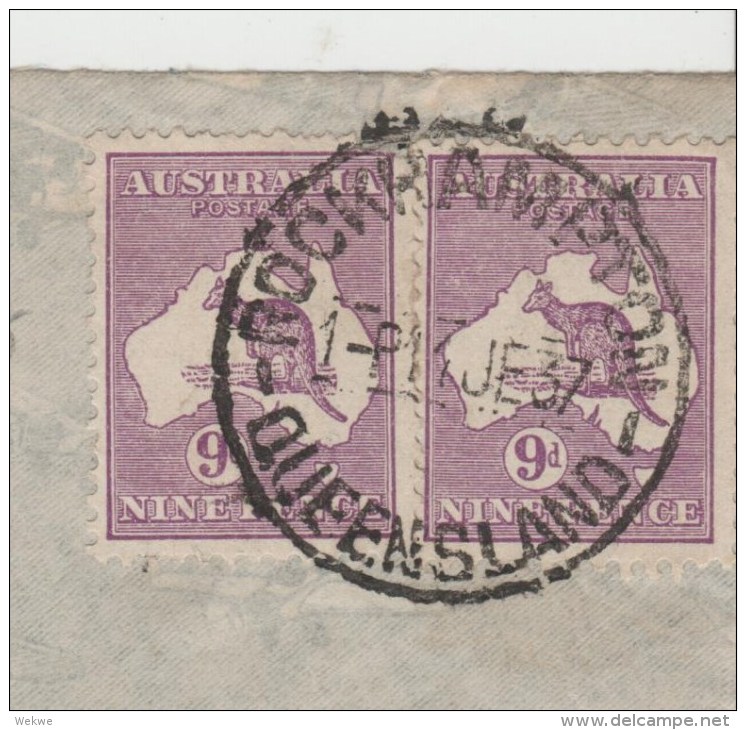 AUS213 / Roo 9 D(2x)1937 UK - Lettres & Documents