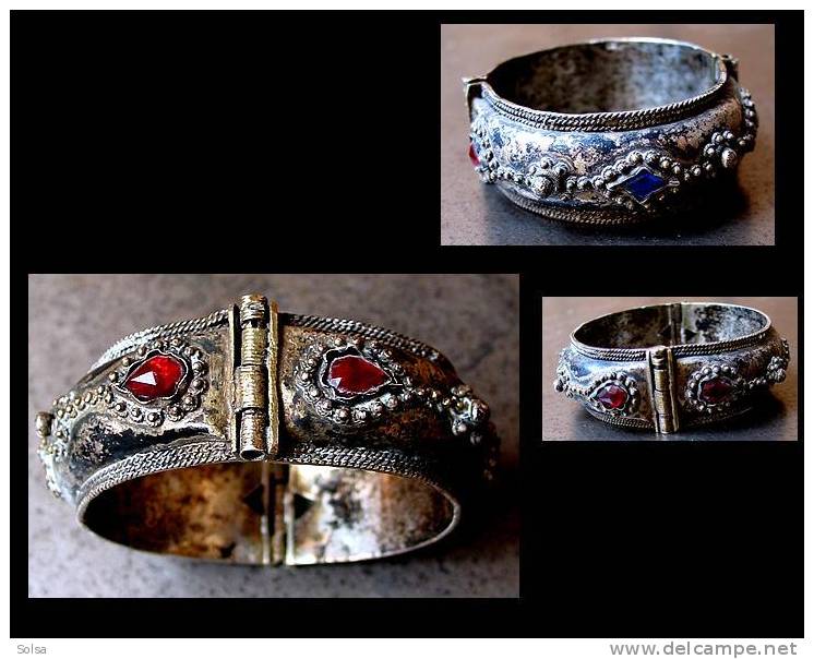 Ancien Beau Braelet Oriental / Old Oriental Silver Bracelet - Volksschmuck