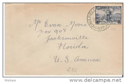 Aus237/ Kabeleinweihung Vic.-Tas.manien , Frauengestalt/Muschel (Caulfield-USA - Storia Postale