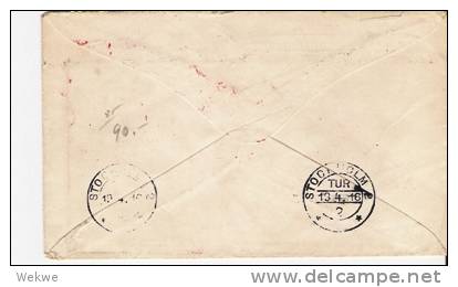 Aus238/ Roo Brisbane-Schweden 1916, Zensur In Rot - Briefe U. Dokumente