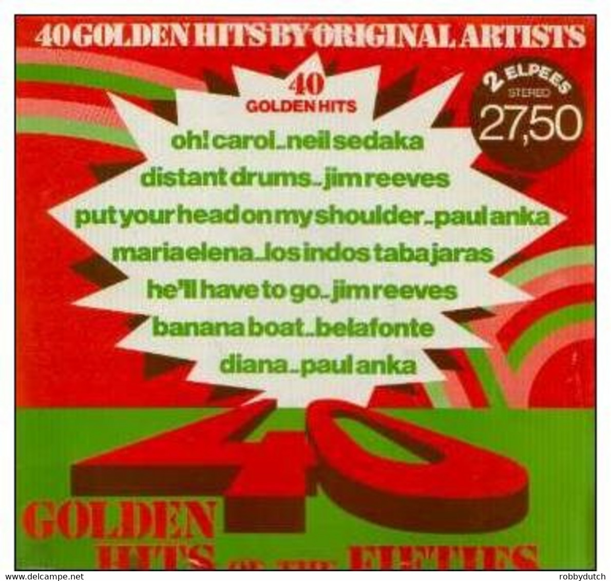 * 2LP * 40 GOLDEN HITS OF THE FIFTIES - VARIOUS ARTISTS - Compilations