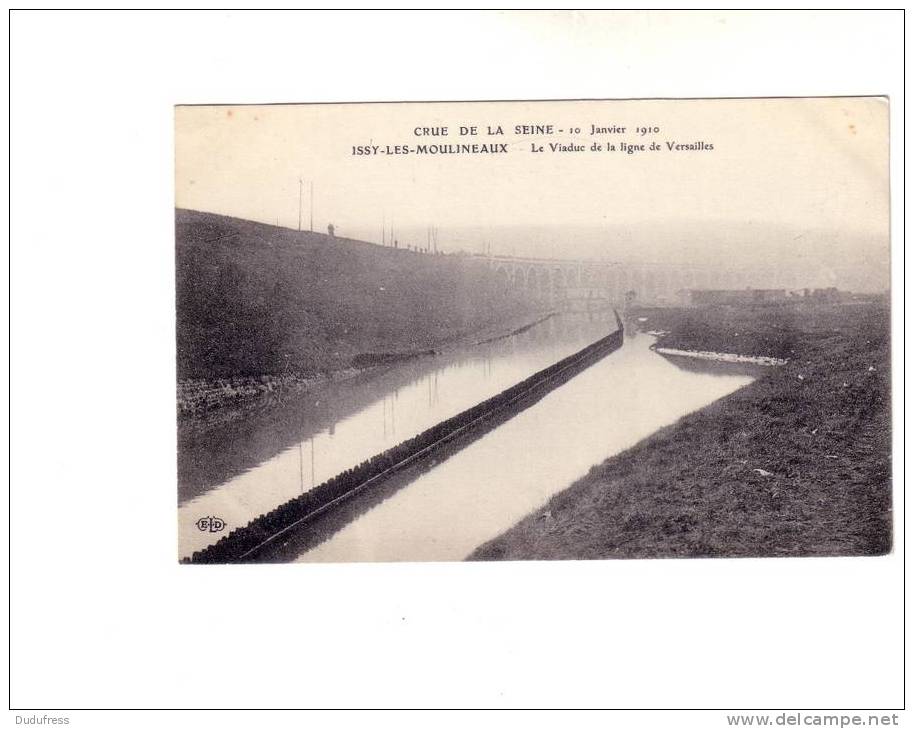 La Cue De La Seine 10 Janvier 1910          Le Viaduc De La Ligne De Versailles - Issy Les Moulineaux