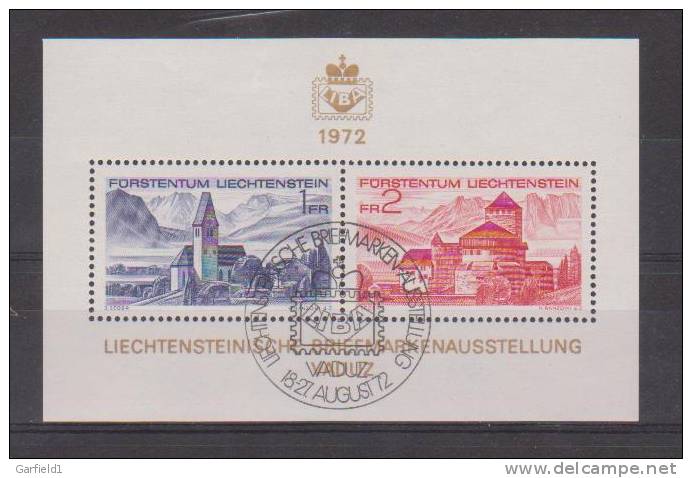 Liechtenstein   Block  Briemarkenausstellung  1972  Gestempelt - Blokken