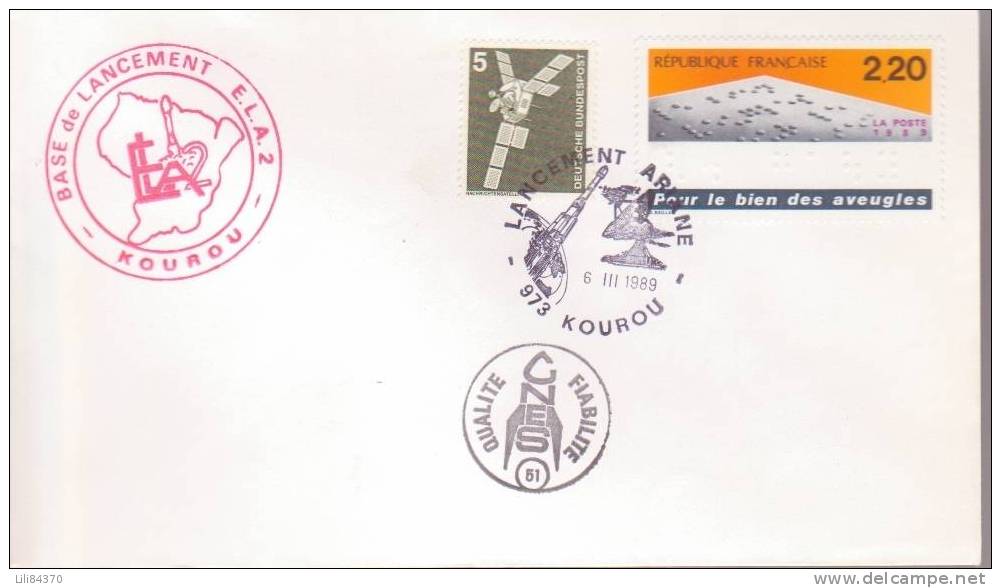 FDC. ARIANE   .Vol 29                  .6 3 1989 - Europa