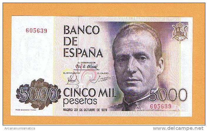 ESPAÑA  5.000  PESETAS  23-Octubre-1.979   PLANCHA/UNC   SIN SERIE     DL-4979 - [ 4] 1975-… : Juan Carlos I