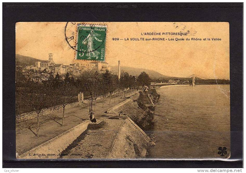 07 LA VOULTE SUR RHONE Quais Du Rhone, Vallée, Vue Générale, Colorisée, Ed Artige MTIL 939, Ardèche Pittoresque, 1908 - La Voulte-sur-Rhône