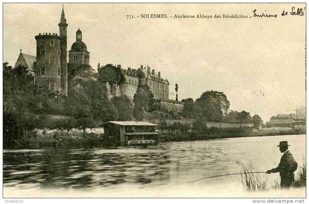 72 SOLESMES Ancienne Abbaye Des Bénédictins  Joli Plan Animé  1904 - Solesmes