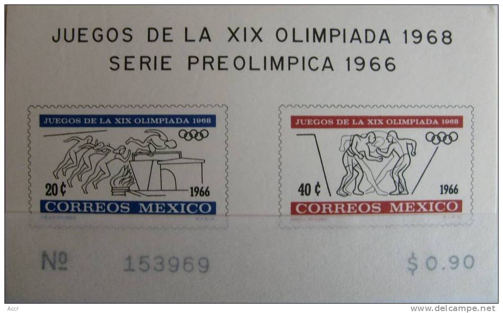 Mexique 1967 - Bloc - Juegos Olimpicos Mexico / Jeux Olympiques / Olympic Games - Ete 1968: Mexico