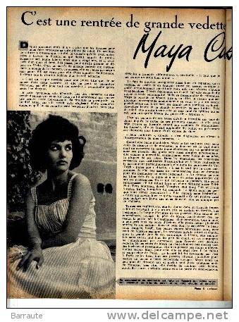 Femmes D´aujourd´hui N°856 Du 28/09/1961 Interview De MAYA CASABIANCA - Fashion