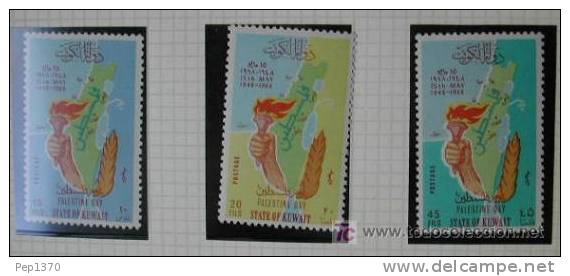 KUWAIT 1968 DIA DE PALESTINA  OLYMPIC TORCH YVERT 386-388 - Kuwait