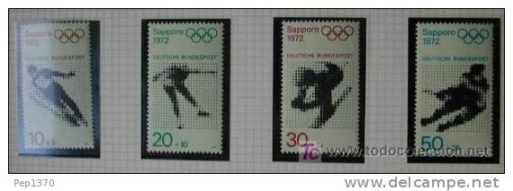 FEDERAL GERMANY 1971 OLYMPIC WINTER GAMES OF SAPPORO 72 -YVERT 544-547 - Winter 1972: Sapporo