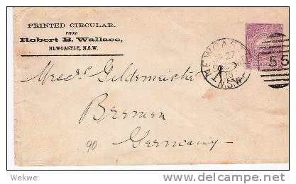 NSW054/ Firmen-GA Als Circular Nach Bremen Von Newcastle 1895 - Entiers Postaux