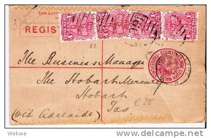 NSW066/ Wappen, Mehrfach Auf Einschreiben-GA 1904, Via B.H./ Adelaide - Covers & Documents