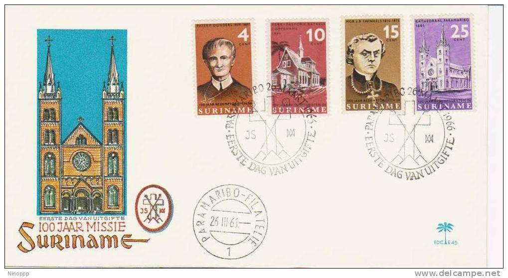 Surinam-1966 100 Years Of Mission  FDC - Suriname ... - 1975