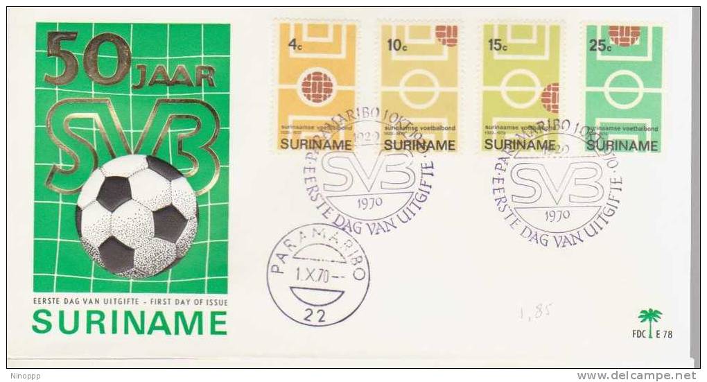 Surinam-197050th Anniversary Football  FDC - Surinam ... - 1975