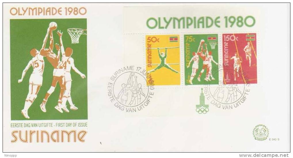 Surinam-1980 Olympics   FDC - Surinam