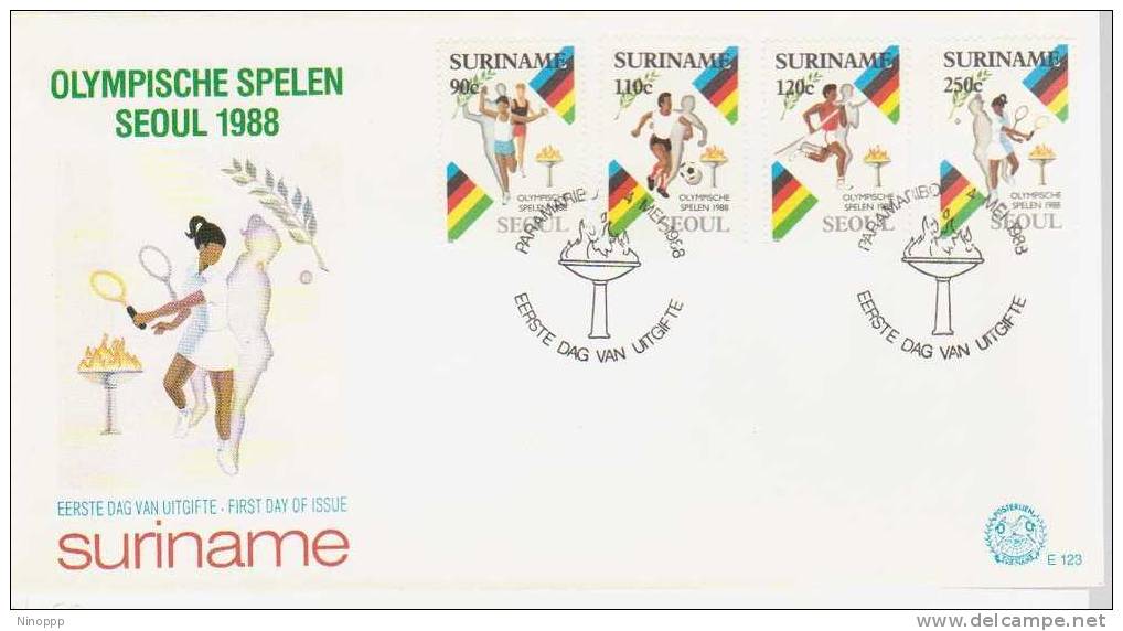 Surinam-1988   Olympics    FDC - Surinam