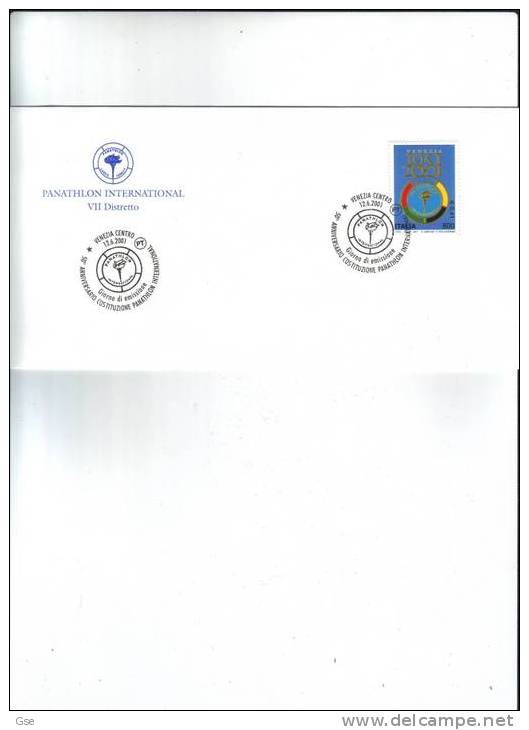 ITALIA 2001 - FDC   Sassone  2251 - Ill. Special Cancel Costituzione Panathlon Internazionale - Altri & Non Classificati