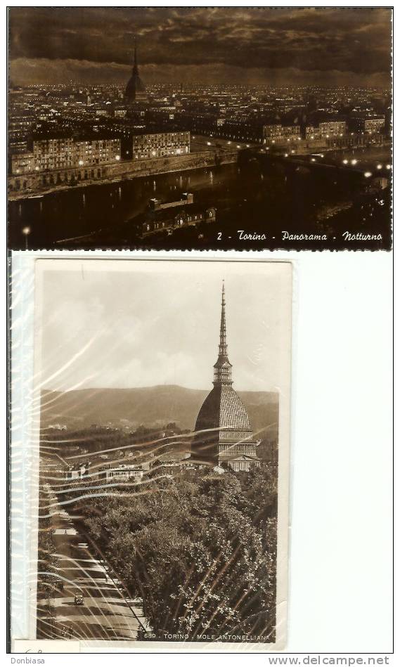 Torino: 2 Cartoline Formato Piccolo Viaggiate 1936 / 1947 - Sammlungen & Lose