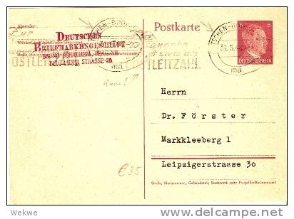 III-GA182 / Seltene Postwerbung Für Postleitzahl 1944(Automation) Tetchen Sudetenland - Autres & Non Classés