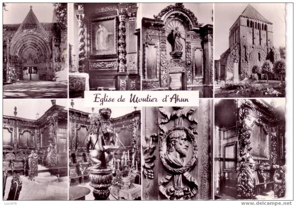 MOUTIER D´AHUN  -  N° 8 VCA  11 067 - Eglise  - Boiseries De Buis Sculpté - 8 Vues - Moutier D'Ahun