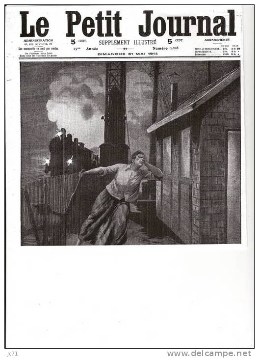 Le Petit Journal Du 31 Mai 1914 . Héroisme D'une Femme à Un Passage à Niveau . - Le Petit Journal