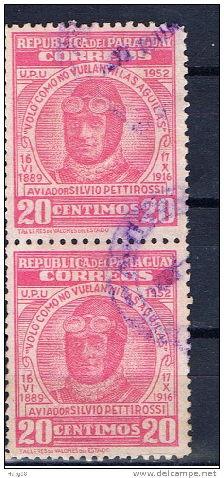 PY+ Paraguay 1954 Mi 693 (1 Briefmarke, 1 Stamp, 1 Timbre !!!) Flieger Pettirossi - Paraguay