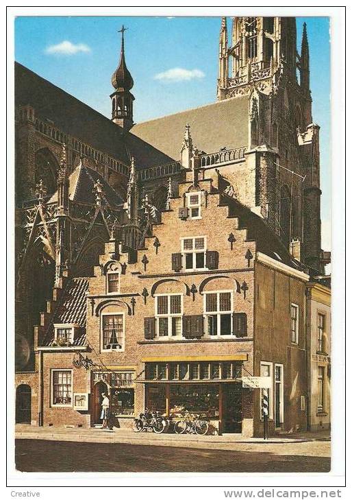 BREDA Oude Gevels Grote Markt +postzegel 40C POSTCODE - Breda