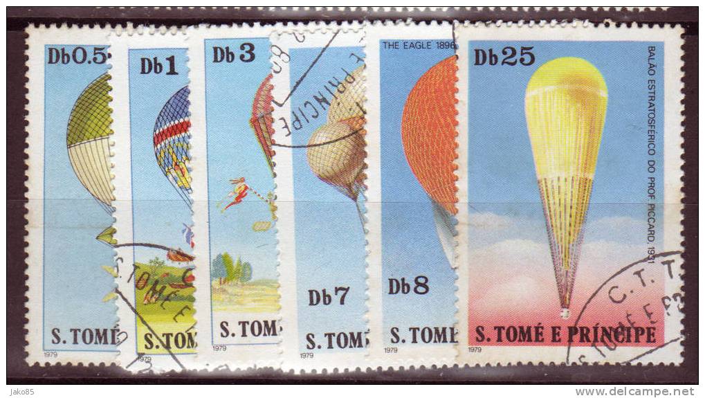 St TOME Et PRINCIPE - YT N° 578/583  6 Valeurs Oblitérés  TB - Montgolfier