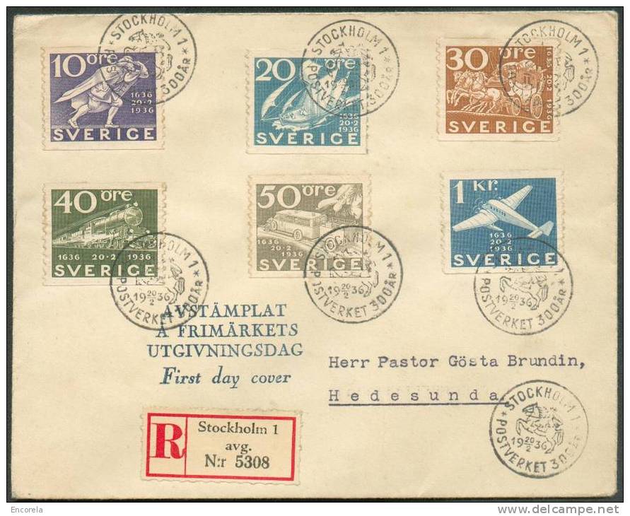 Yv N°235/246 - Tricentenaire De La Poste On 2 Registered Covers From STOCKHOLM To Hedesunda. - 3098 - Briefe U. Dokumente