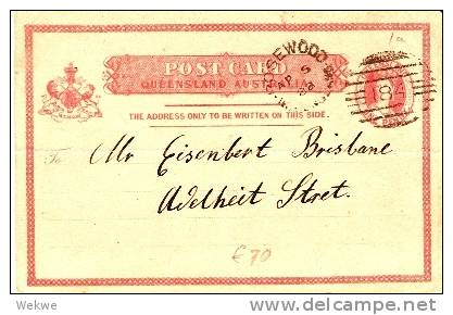 QLD011 / Karte  Nr.  1a, Rosewood 1882. Frühe Ganzsache.(Entiro) - Briefe U. Dokumente