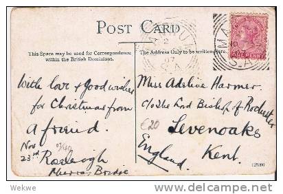 S-au005/ Manumon The Murray Ansichtskarte + Stempel 1907 Nach Levenoaks,  Kent - Storia Postale