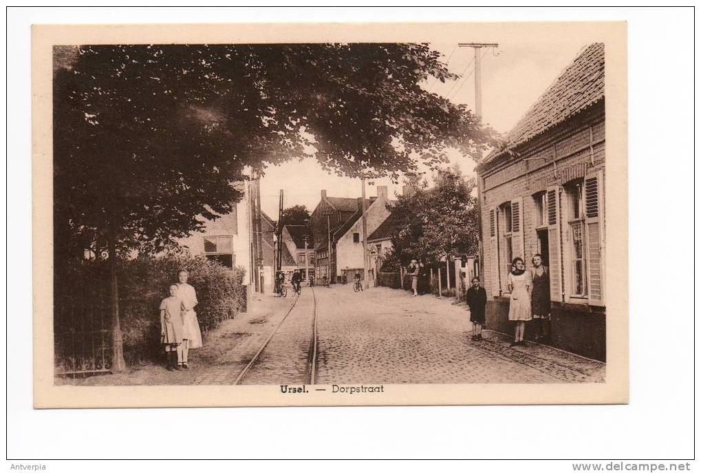 URSEL Dorpstraat (mooie Ongelopen Kaart Uitg.arthur Neirynck) Lijn Gent-brugge - Knesselare