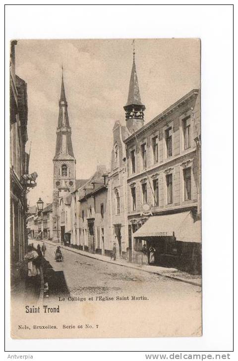 SAINT TROND La Collège Et Eglise Saint Martin (gelopen Kaart 1901) - Sint-Truiden